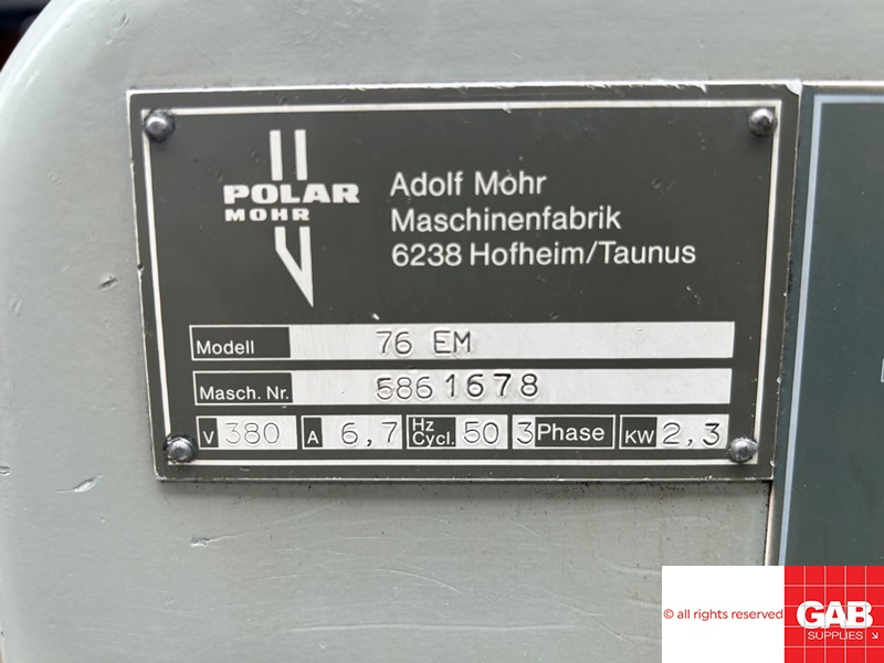 Used guillotine machines Cheap Polar Mohr 76 EM paper cutter for sale
