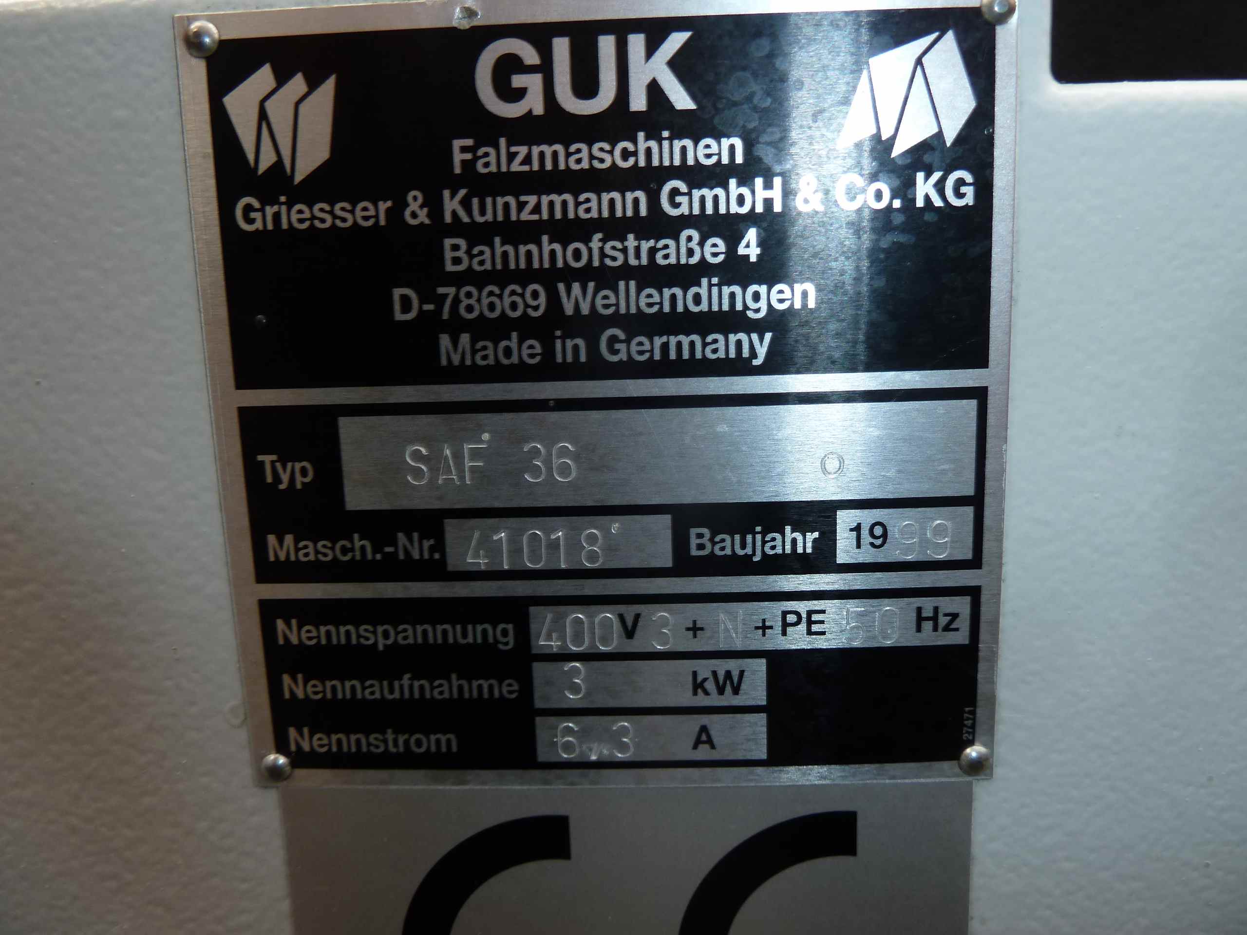 Used folder machines GUK FA 36/4 PAPER FOLDING MACHINE