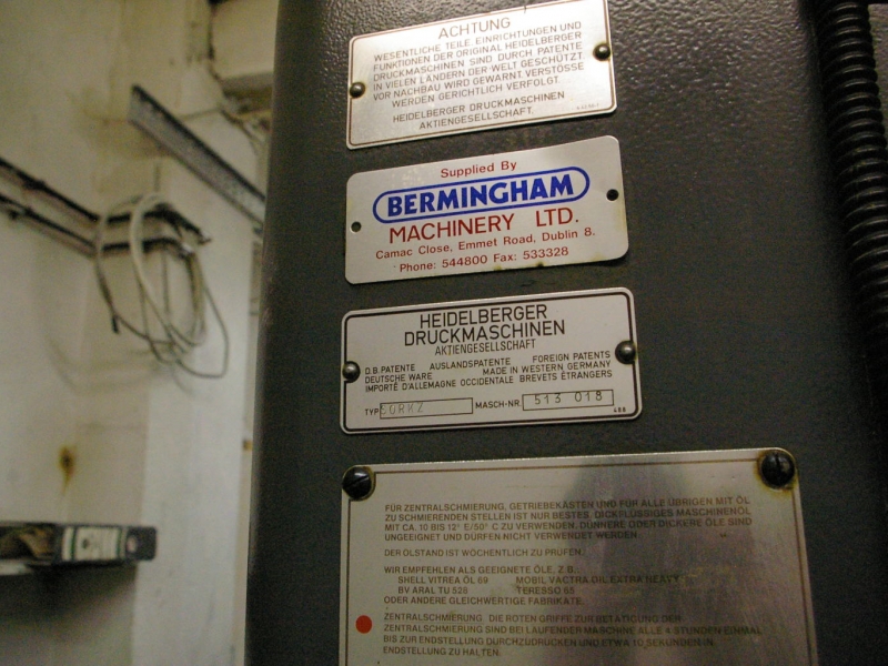 Two colour used offset printing machines HEIDELBERG SORKZ